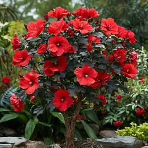 Гибискус Миднайт Роуз купить по цене от 269р. в интернет-магазине «Посадика» с доставкой почтой в в Суворове и по всей России – [изображение №1].